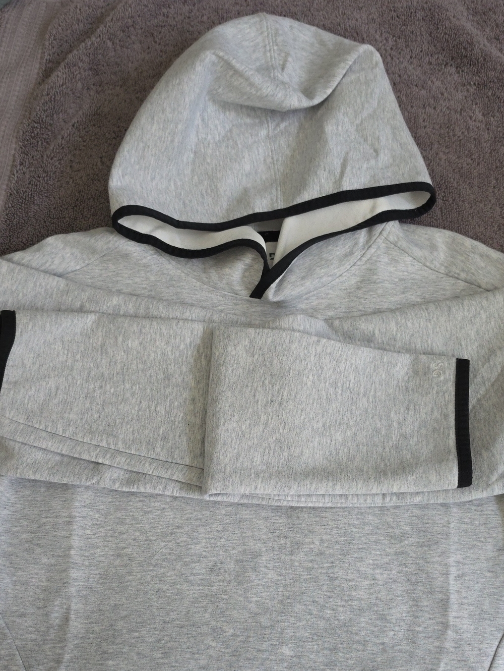 DSG Light Grey Hooded Zip-Up Sweater with Black Trim